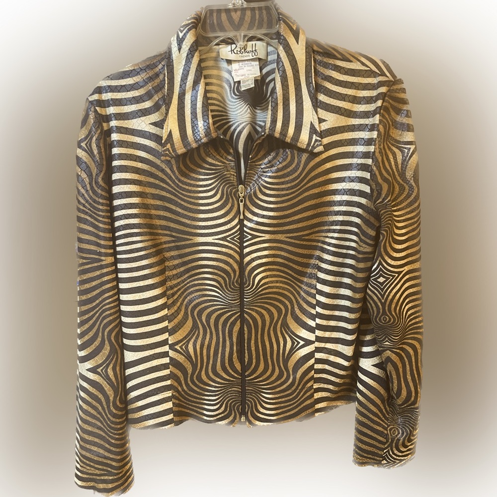 Ribkoff Jacket w zebra pattern.